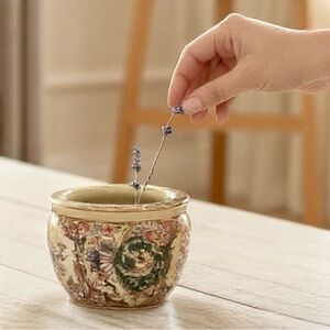 RARE Asian Gold-Guilded Fishbowl Planter